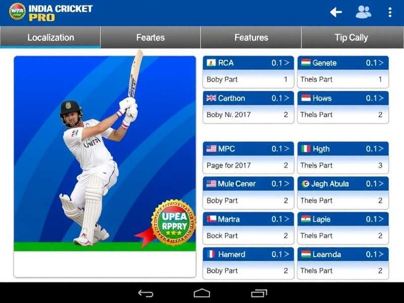 India Cricket Pro Localization Features
